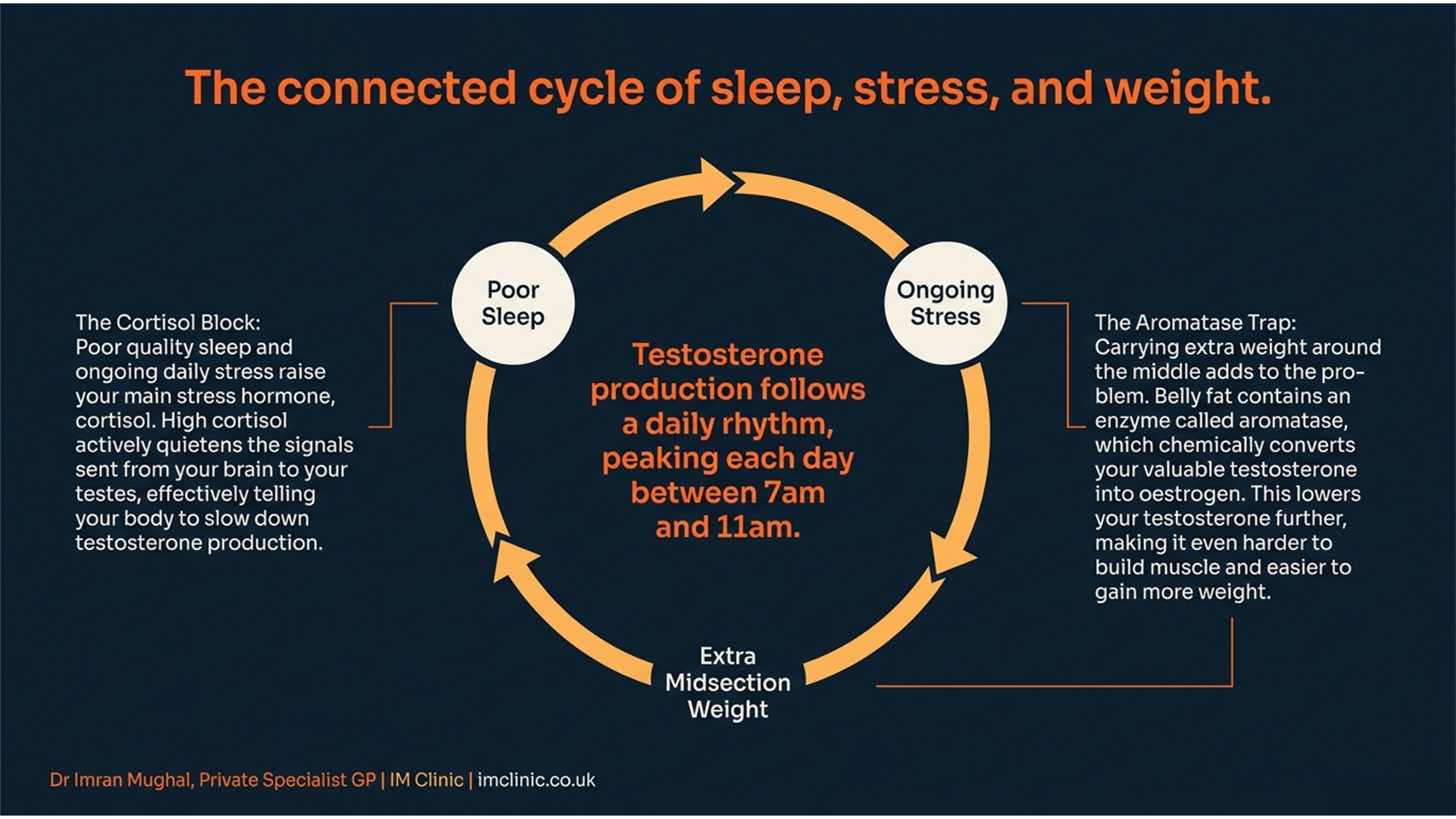 the connected cycle of sleep, stress and weight affecting testosterone