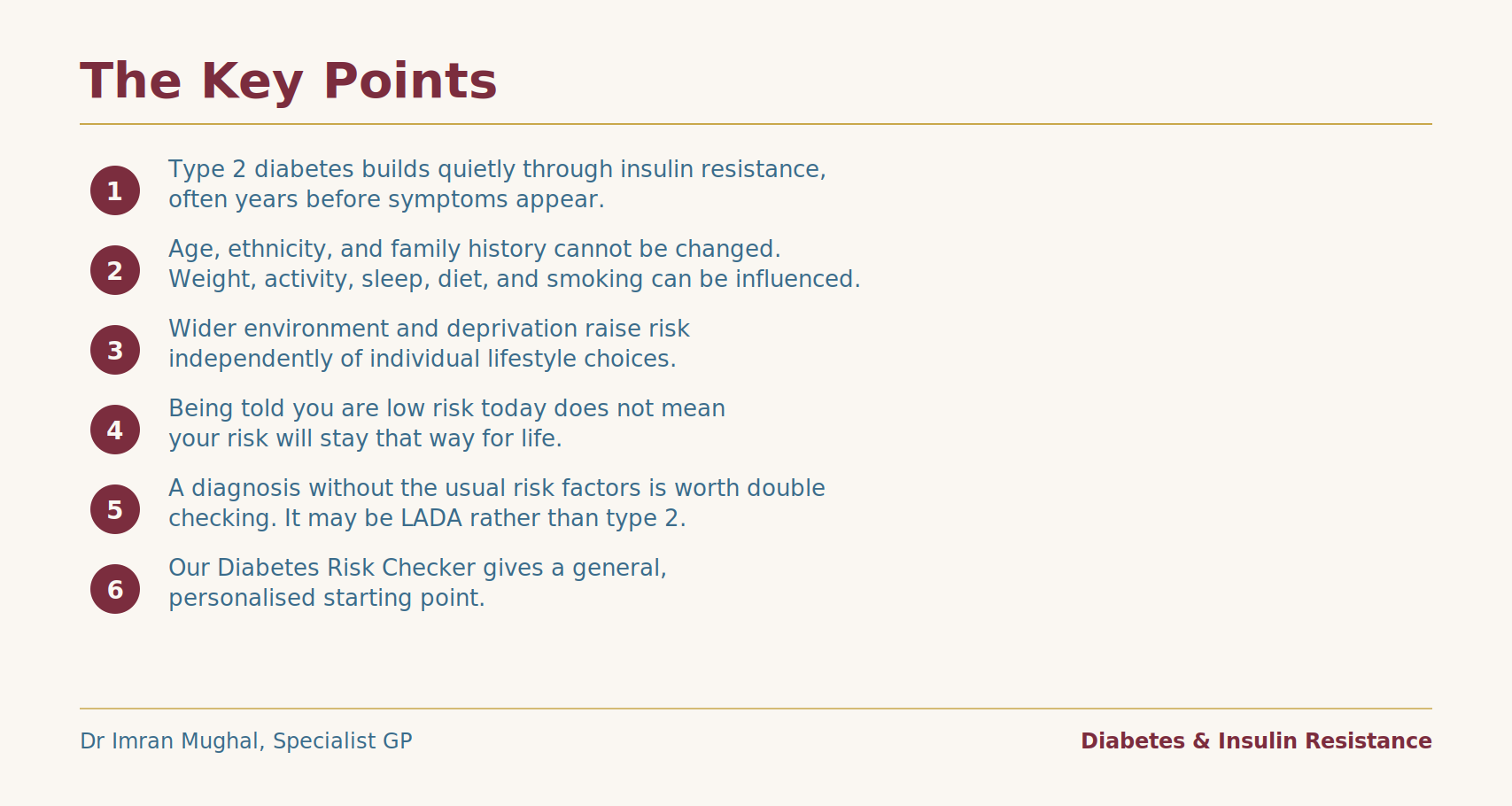 the key points, type 2 diabetes risk factors summary