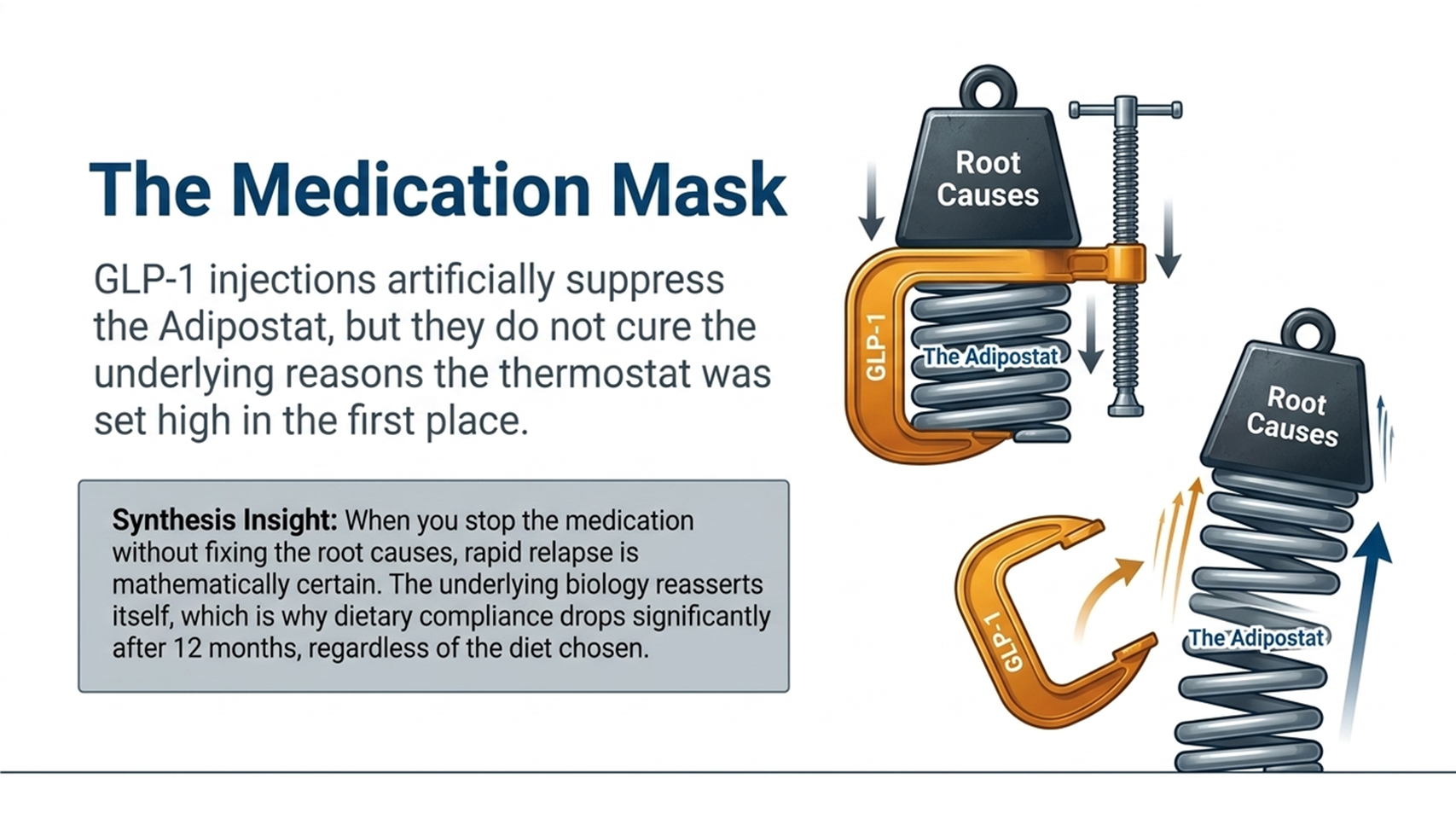 weight coming back after stopping injections medication mask root causes adipostat