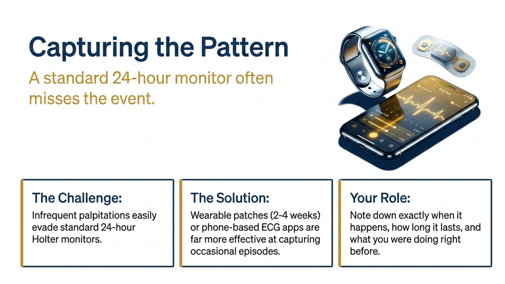 Capturing the pattern of palpitations with monitors and wearable ECG