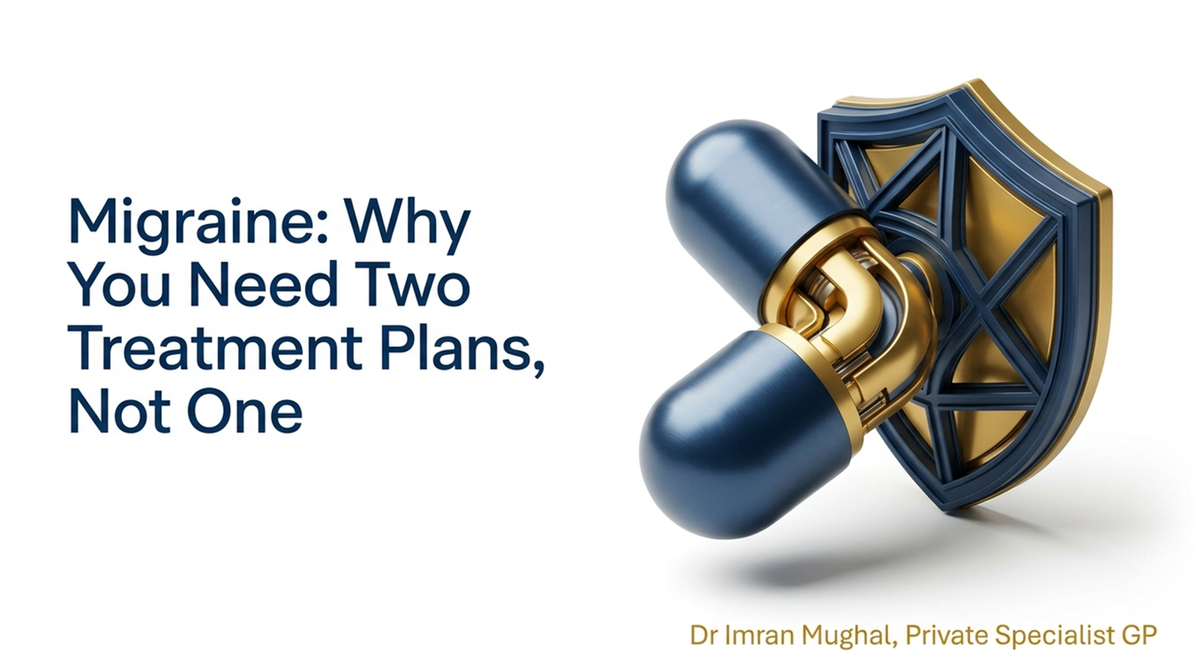 Migraine treatment plan title slide, abortive and prophylactic treatment