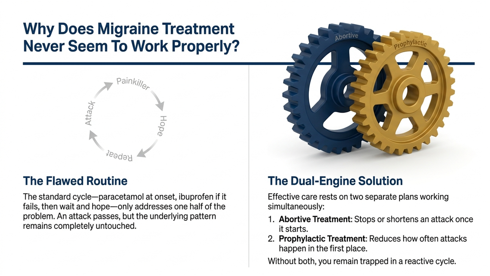 Why migraine treatment fails when only one plan is used